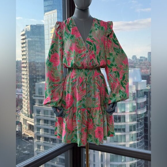 🆕 LILLY PULITZER 🧿 NWT Taviana Stretch Dress, Coming in Hot Blue Horizon, Sz 4 - Picture 9 of 13